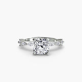 BW James Jewelers setting 9K White Gold / Cushion Solitaire with Eternity Pavé