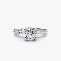 BW James Jewelers setting 9K White Gold / Cushion Solitaire with Eternity Pavé