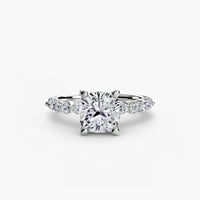 BW James Jewelers setting 9K White Gold / Cushion Solitaire with Eternity Pavé 2