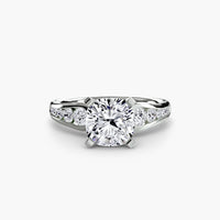 BW James Jewelers setting 9K White Gold / Cushion Solitaire with Pavé 2