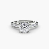 BW James Jewelers setting 9K White Gold / Cushion Solitaire with Pavé 3