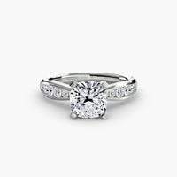 BW James Jewelers setting 9K White Gold / Cushion Solitaire with Pavé 3
