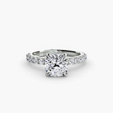 BW James Jewelers setting 9K White Gold / Cushion Solitaire with Pavé 6