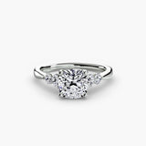 BW James Jewelers setting 9K White Gold / Cushion Solitaire with Shoulder Accents 2