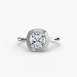 BW James Jewelers setting 9K White Gold / Cushion The Bezel Set Solitaire