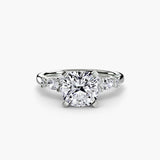 BW James Jewelers setting 9K White Gold / Cushion The Floral Accent Solitaire