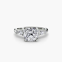 BW James Jewelers setting 9K White Gold / Cushion The Floral Accent Solitaire