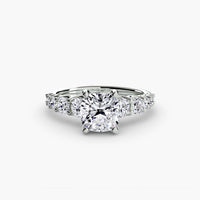BW James Jewelers setting 9K White Gold / Cushion The Graduated Accent Ring