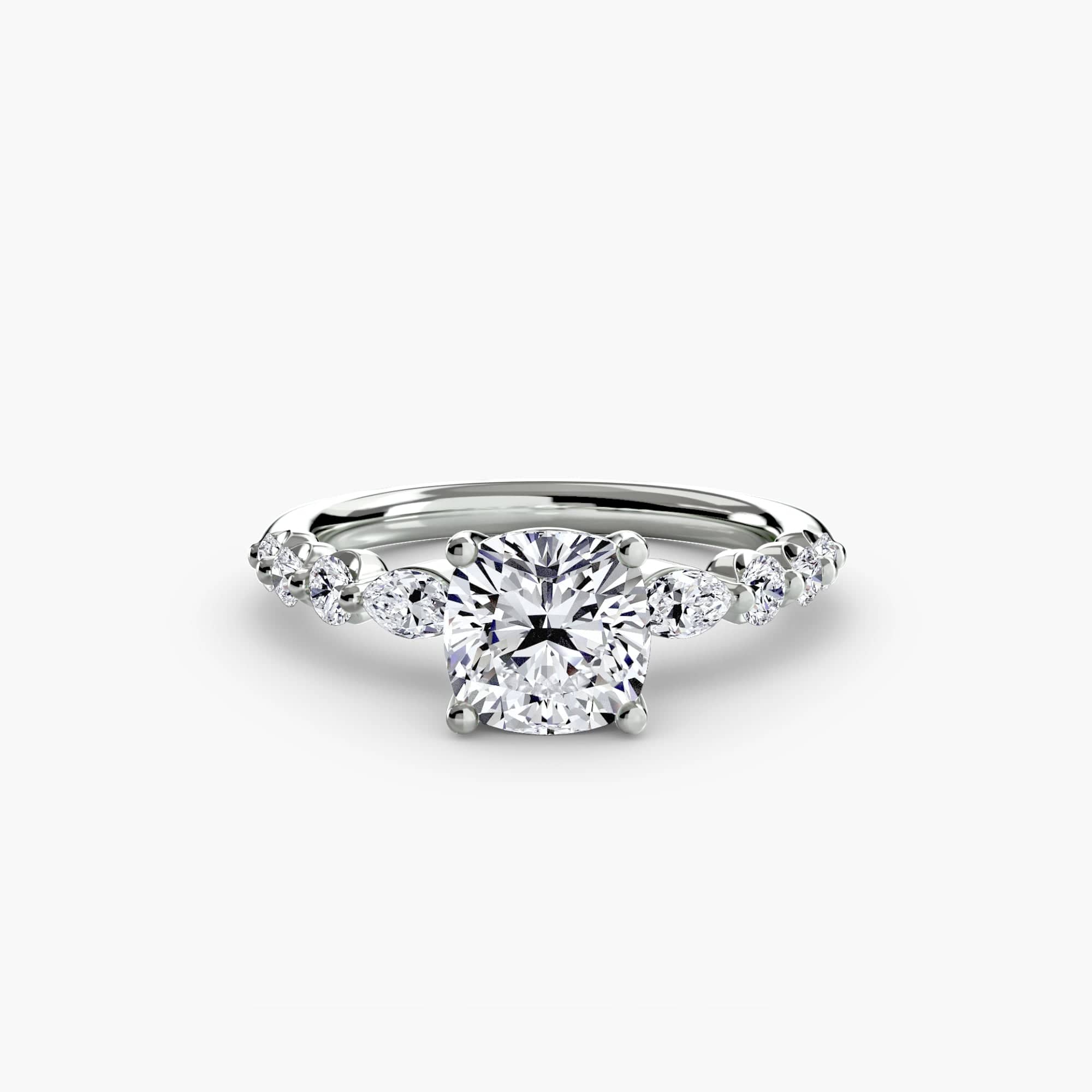 BW James Jewelers setting 9K White Gold / Cushion The Tiered Accent Ring
