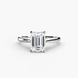 BW James Jewelers setting 9K White Gold / Emerald Solitaire ring 1