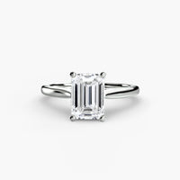 BW James Jewelers setting 9K White Gold / Emerald Solitaire ring 1