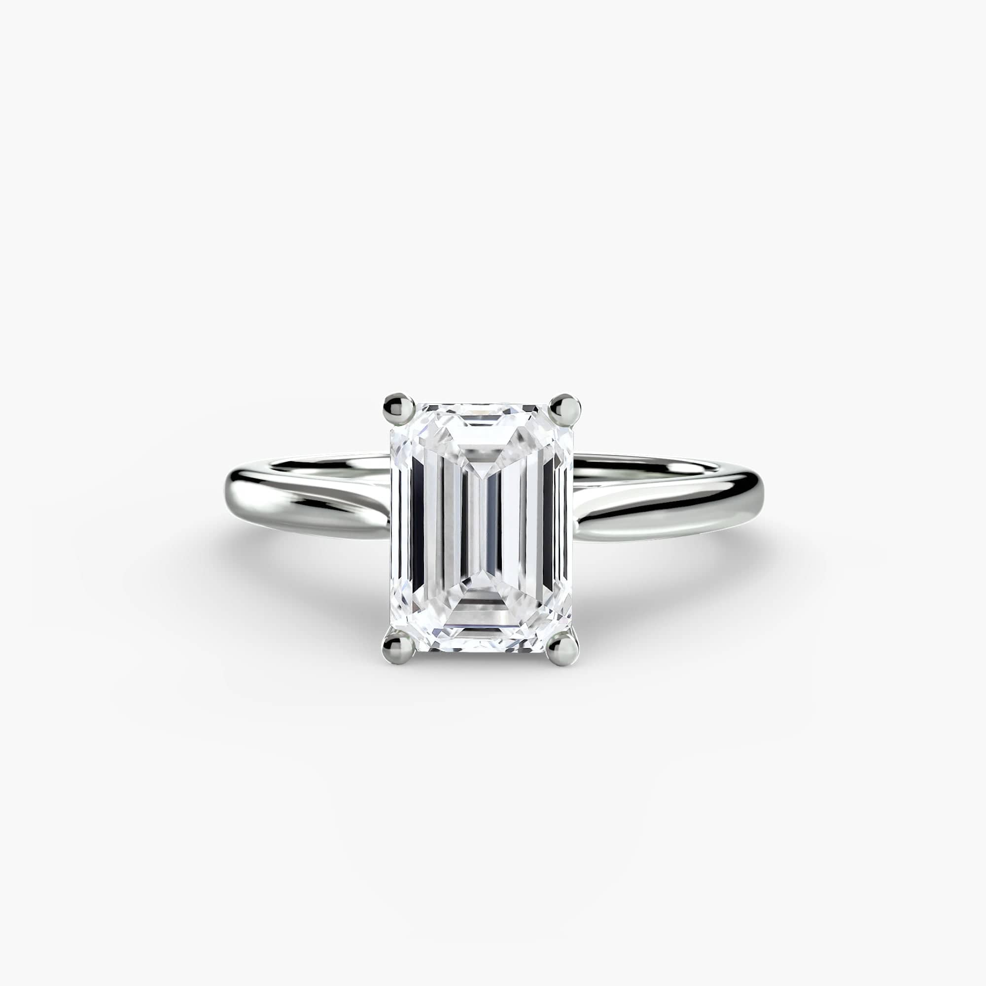 BW James Jewelers setting 9K White Gold / Emerald Solitaire ring 1