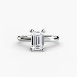 BW James Jewelers setting 9K White Gold / Emerald Solitaire ring 2