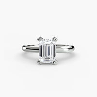 BW James Jewelers setting 9K White Gold / Emerald Solitaire ring 2