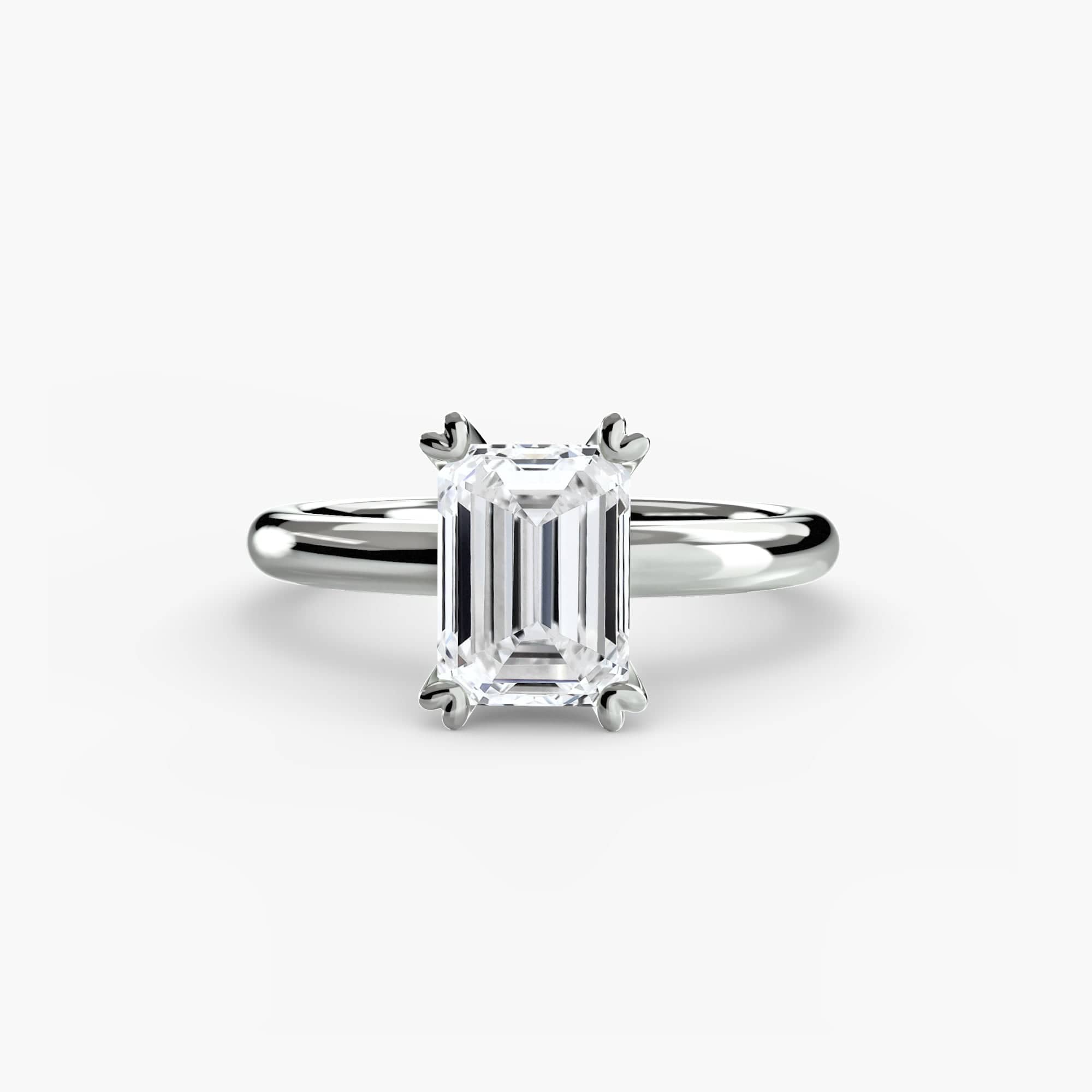 BW James Jewelers setting 9K White Gold / Emerald Solitaire ring 2