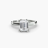 BW James Jewelers setting 9K White Gold / Emerald Solitaire ring 5