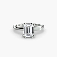 BW James Jewelers setting 9K White Gold / Emerald Solitaire ring 5