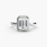 BW James Jewelers setting 9K White Gold / Emerald The Bezel Set Solitaire