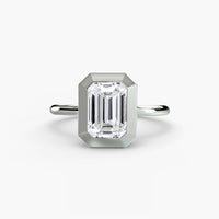 BW James Jewelers setting 9K White Gold / Emerald The Bezel Set Solitaire