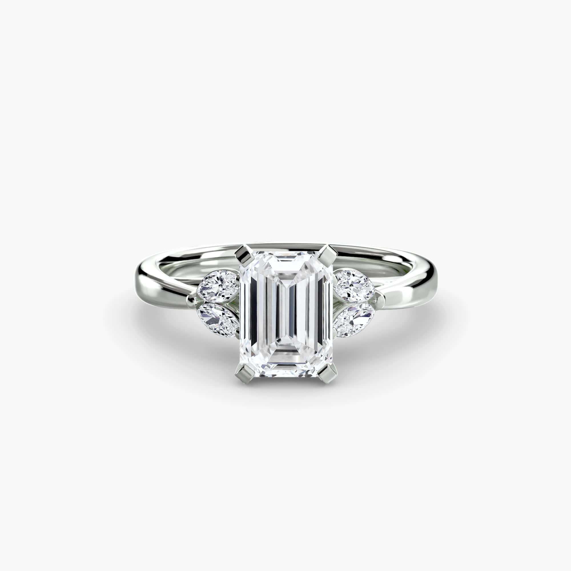 BW James Jewelers setting 9K White Gold / Emerald The Celestial Cluster Ring 2