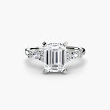 BW James Jewelers setting 9K White Gold / Emerald The Floral Accent Solitaire