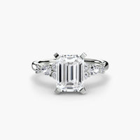 BW James Jewelers setting 9K White Gold / Emerald The Floral Accent Solitaire