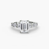 BW James Jewelers setting 9K White Gold / Emerald The Graduated Accent Ring