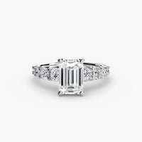 BW James Jewelers setting 9K White Gold / Emerald The Graduated Accent Ring