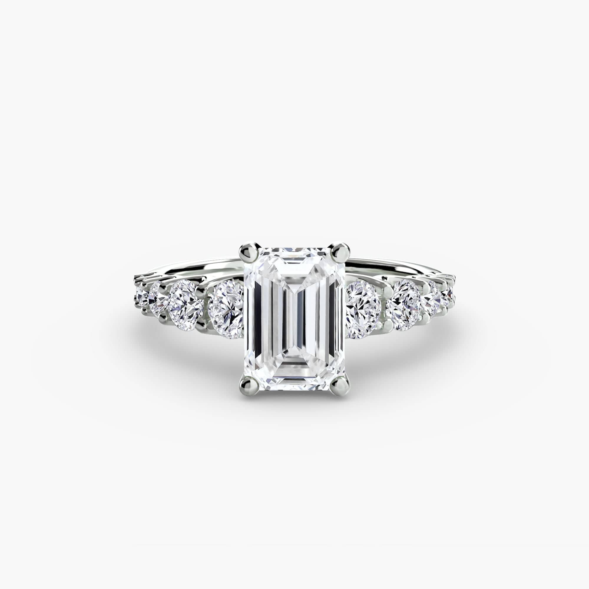 BW James Jewelers setting 9K White Gold / Emerald The Graduated Accent Ring