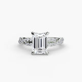 BW James Jewelers setting 9K White Gold / Emerald The Twisted Pavé Solitaire