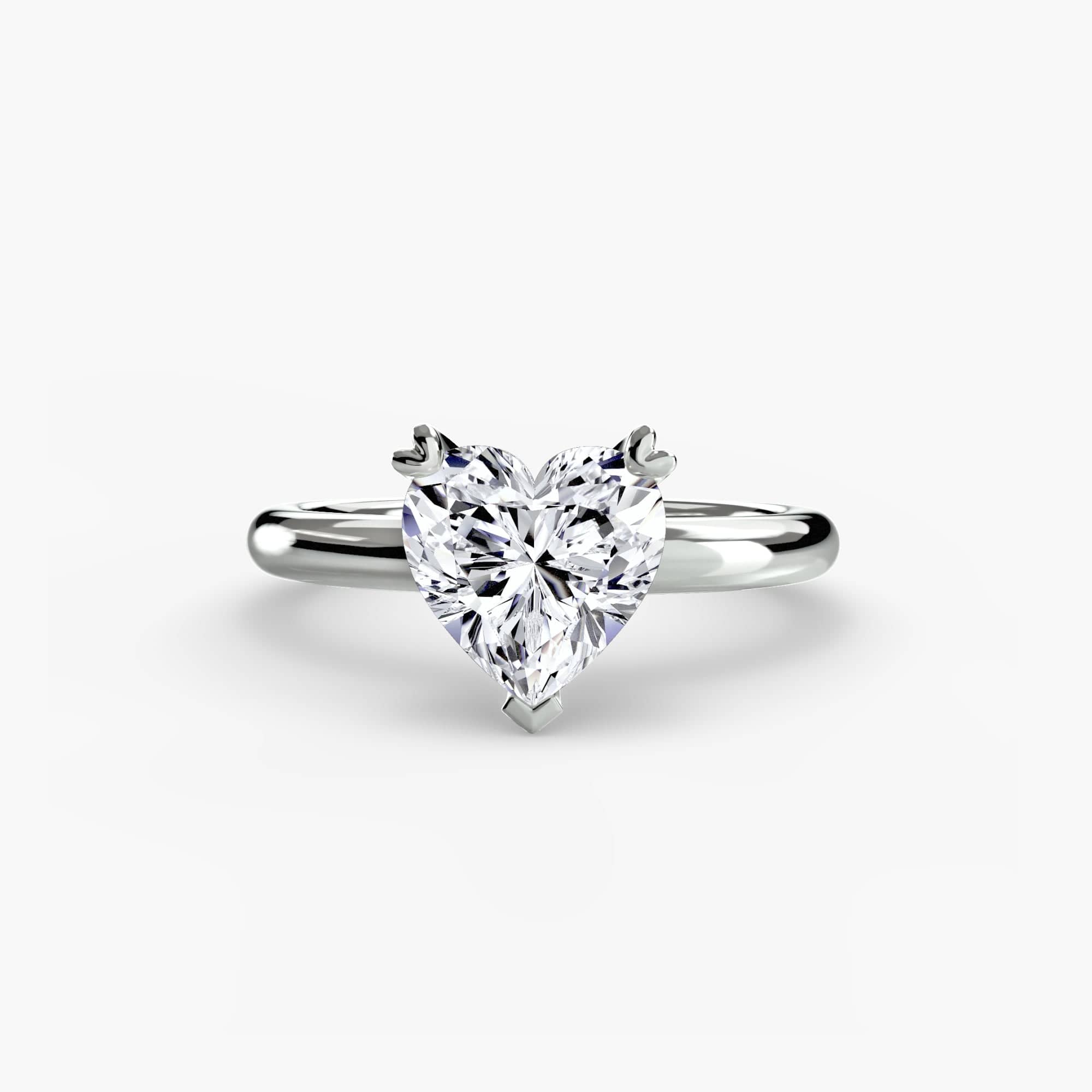 BW James Jewelers setting 9K White Gold / Heart Solitaire ring 2