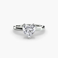 BW James Jewelers setting 9K White Gold / Heart Solitaire ring 5