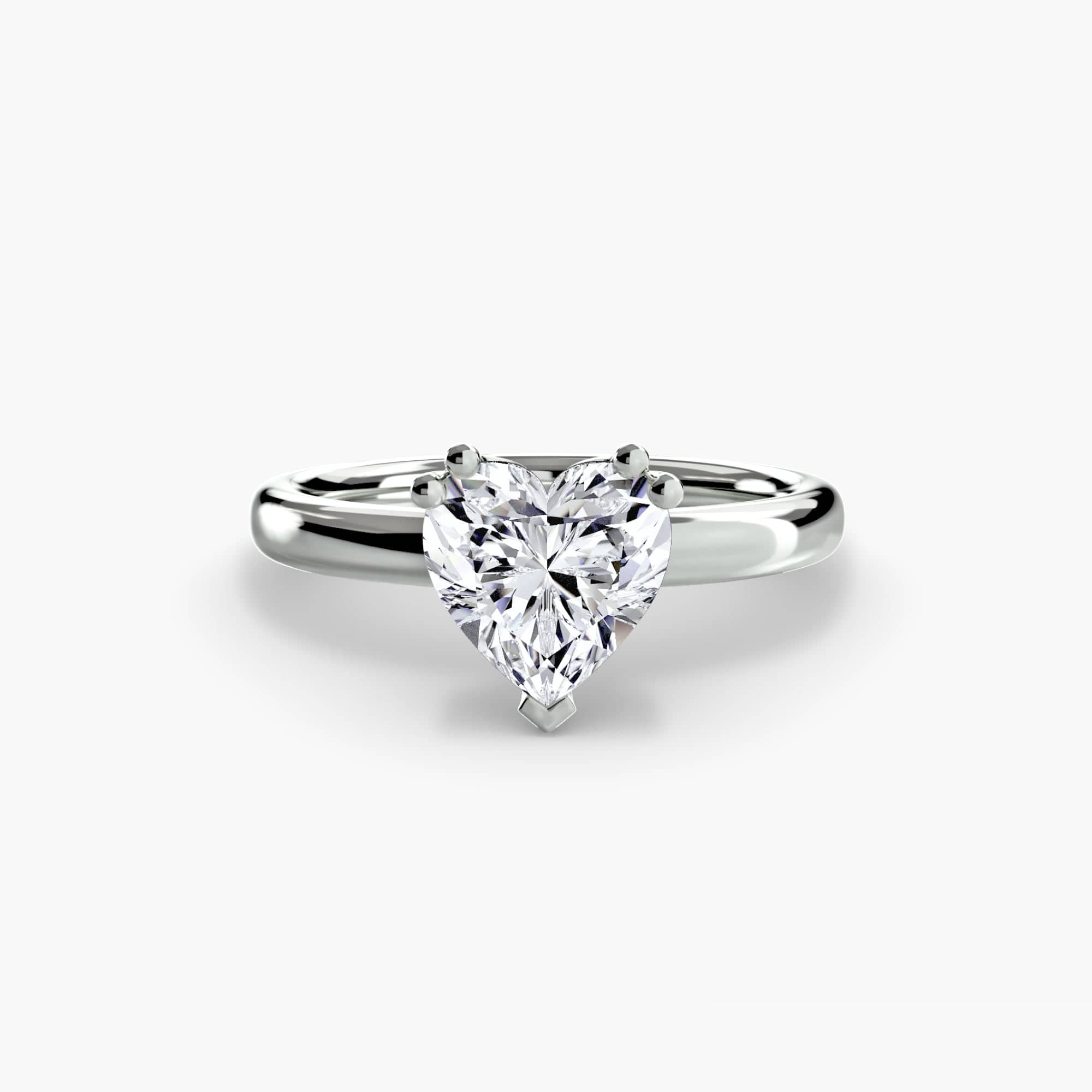 BW James Jewelers setting 9K White Gold / Heart Solitaire ring 5