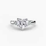BW James Jewelers setting 9K White Gold / Heart Solitaire with Cluster Shoulders 2
