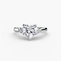 BW James Jewelers setting 9K White Gold / Heart Solitaire with Cluster Shoulders 2
