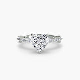 BW James Jewelers setting 9K White Gold / Heart Solitaire with Eternity Pavé