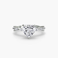 BW James Jewelers setting 9K White Gold / Heart Solitaire with Eternity Pavé