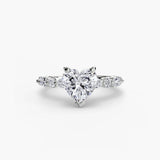BW James Jewelers setting 9K White Gold / Heart Solitaire with Eternity Pavé 2