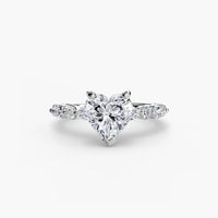 BW James Jewelers setting 9K White Gold / Heart Solitaire with Eternity Pavé 2