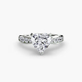 BW James Jewelers setting 9K White Gold / Heart Solitaire with Pavé 3