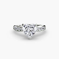 BW James Jewelers setting 9K White Gold / Heart Solitaire with Pavé 3