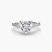 BW James Jewelers setting 9K White Gold / Heart Solitaire with Pavé 4