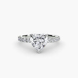 BW James Jewelers setting 9K White Gold / Heart Solitaire with Pavé 6