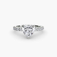 BW James Jewelers setting 9K White Gold / Heart Solitaire with Pavé 6
