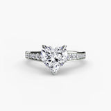 BW James Jewelers setting 9K White Gold / Heart Solitaire with Pavé 7
