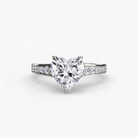BW James Jewelers setting 9K White Gold / Heart Solitaire with Pavé 7