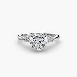 BW James Jewelers setting 9K White Gold / Heart Solitaire with Shoulder Accents 2