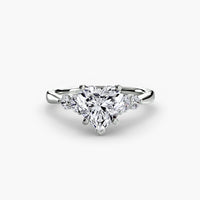 BW James Jewelers setting 9K White Gold / Heart Solitaire with Shoulder Accents 2
