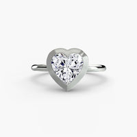 BW James Jewelers setting 9K White Gold / Heart The Bezel Set Solitaire