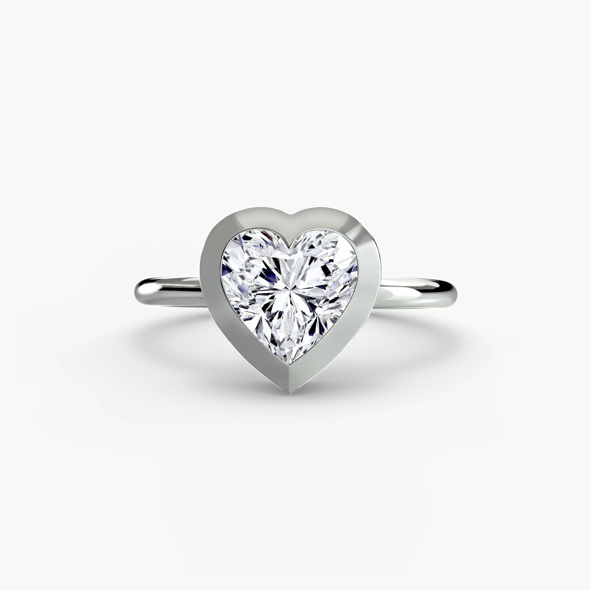 BW James Jewelers setting 9K White Gold / Heart The Bezel Set Solitaire